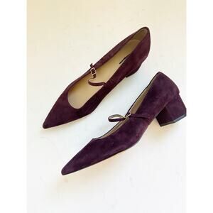 NWOB Ann Taylor Pointed Toe Mary Jane Block Heel 8 Purple